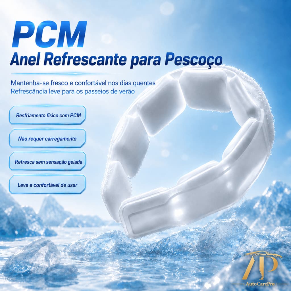 Anel Refrescante de Pescoço em PCM Reutilizável sem Recarga para Verão, Viagens, Deslocamentos e Esportes