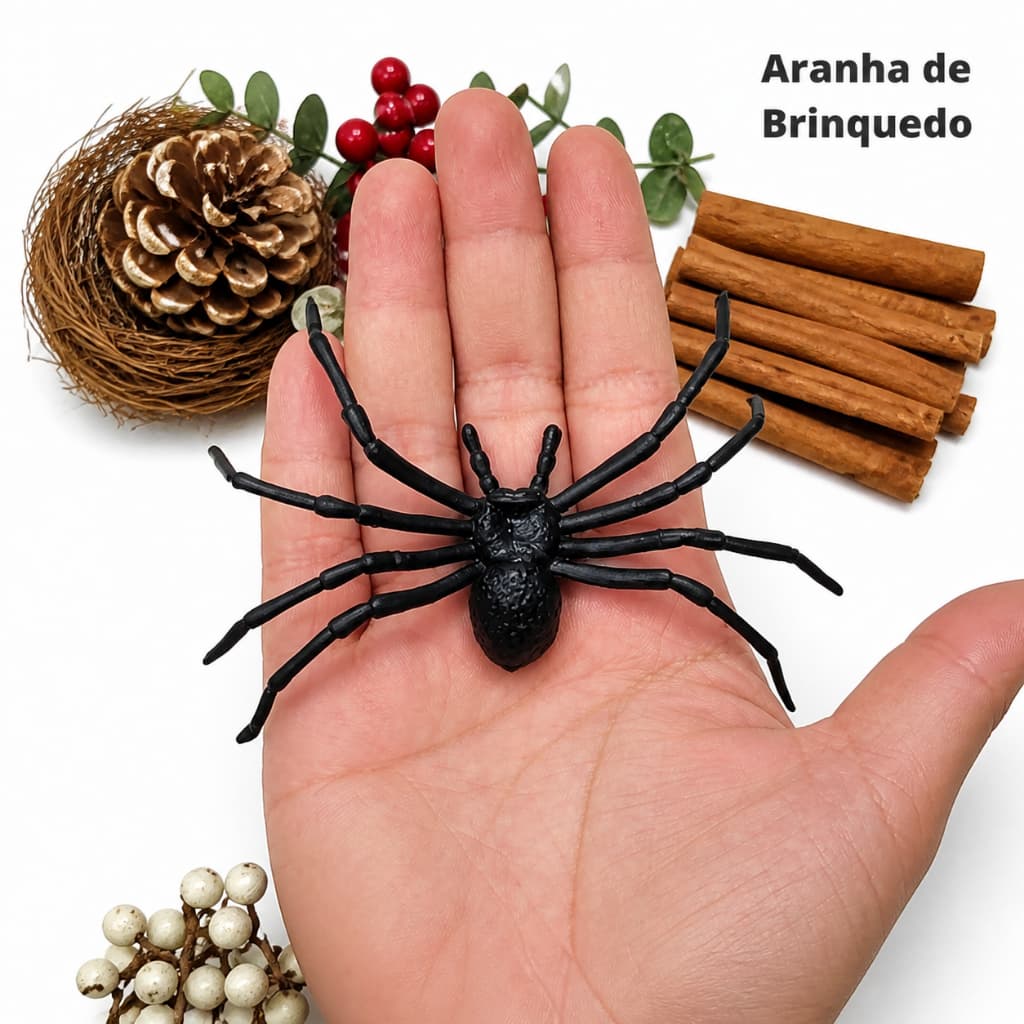 Aranha Falsa para Decoração de Halloween/Mini Aranha para Simulação de Brincadeiras