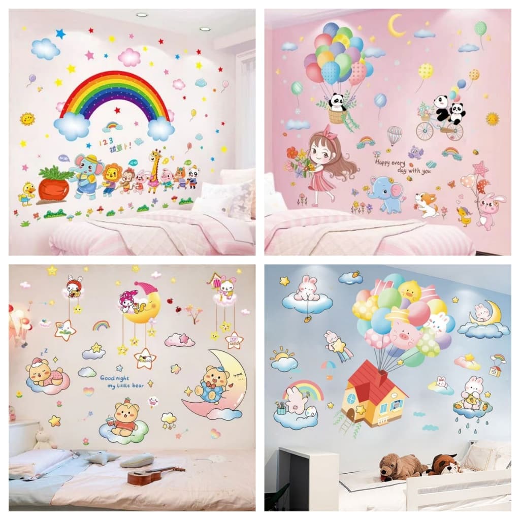 HJ17 [2 PÇS/SET] Animal Dos Desenhos Animados Anel de Jardim de Infância Criação Tema Classe de Parede Professor Layout