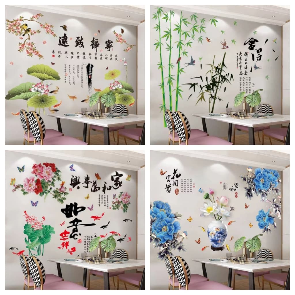 HJ16 Adesivos de parede Sala de estar Fundo Papel de parede autoadesivo Decoração de parede de restaurante Adesivos esti