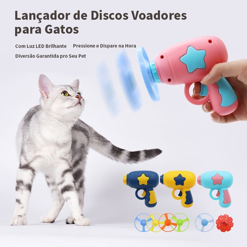 Brinquedo Voador Giratório com LED | Disco Luminescente para Crianças e Gatos | Diversão Garantida