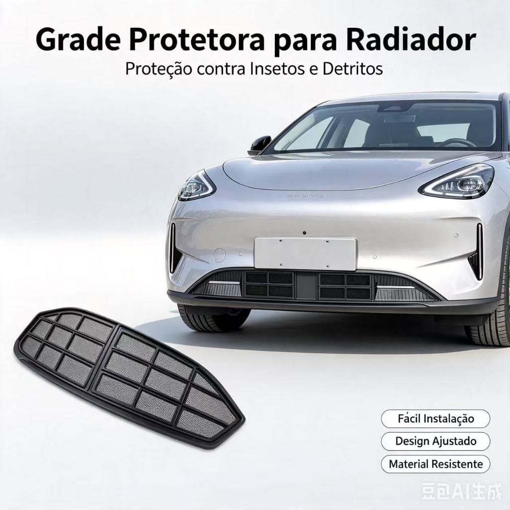 Acessório Modificação Grade Dianteira Geely EX2  Xingyuan, Fecho Fixação Tela Anti-insetos Central do Radiador