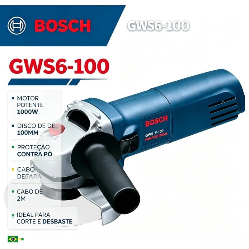 Esmerilhadeira Lixadeira Angular 1000W Lixadeira BOSCH 127V especialidade Serra Elétrica Ferramentas Elétricas