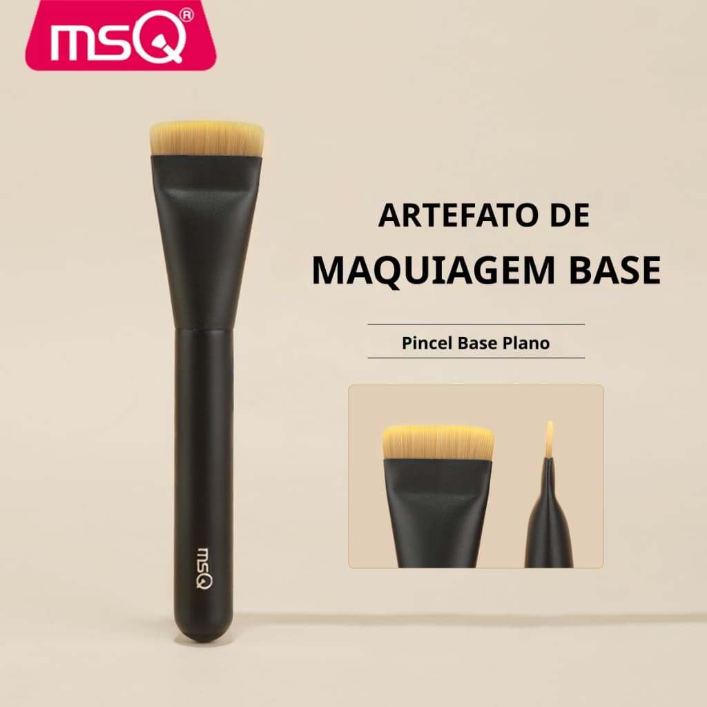 MSQ Pincel De Base Ultrafino Reto Líquida Máscara facial Sem Arranhões De Cabeça Plana Maquiagem