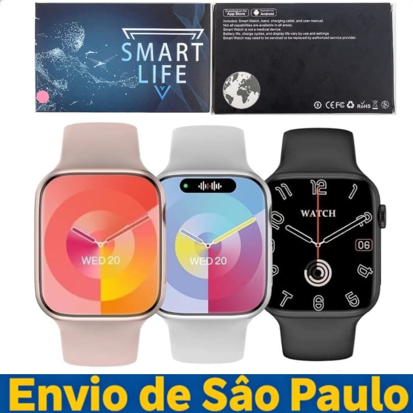 Temos estoque disponível! Vários tamanhos de smartwatches 38mm/45mm/49mm, chamada Bluetooth, tela sensível ao toque