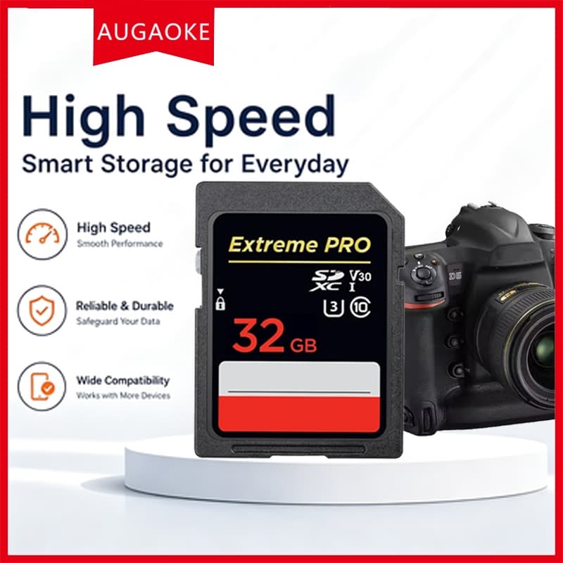 Cartão SD de alto desempenho 32GB, 64GB, 128GB, prova de água, suporta gravação de vídeo de alta definição 4K