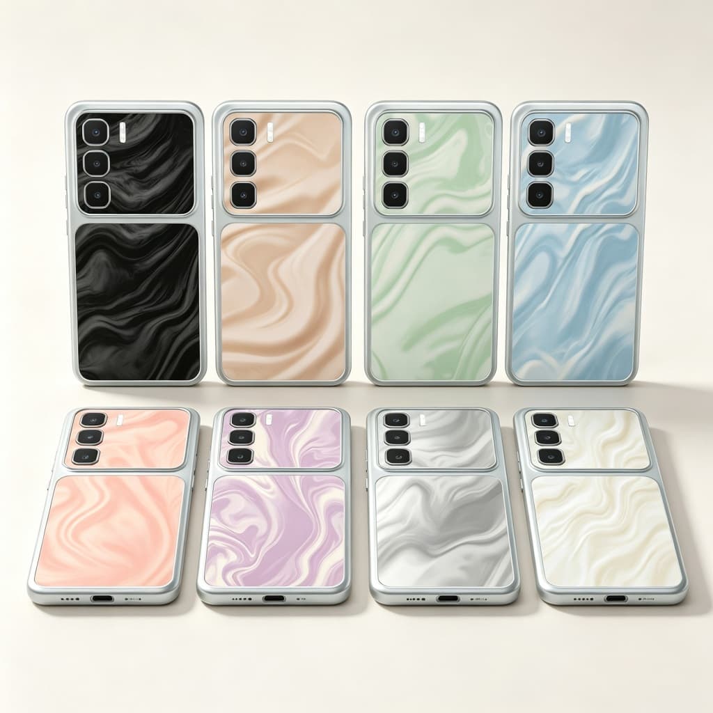 Capa De Telefone Com Moldura Prateada Textura De Mármore Para Infinix Hot 30 Play NFC 30i 40 40i 50i 50 Pro Plus 4G 5G X