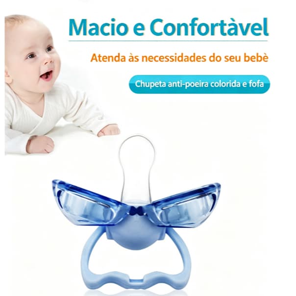Chupeta de polegar com fechamento automático e chupeta de Silicone antipoeira
