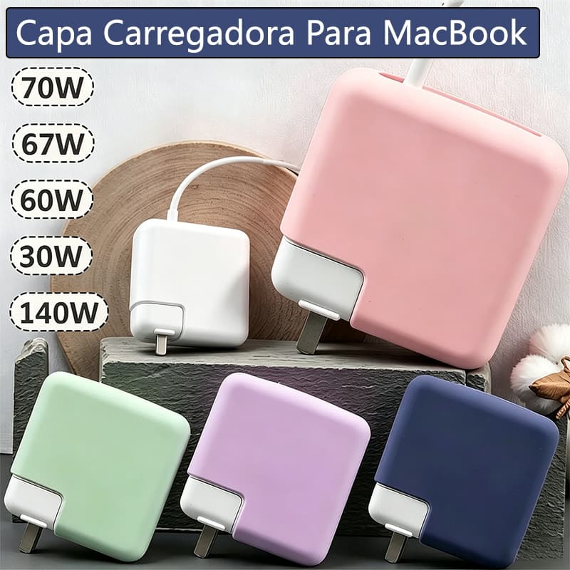 Caso de Cargador de Silício para Macbook Air Pro 13/14/15/16 inch 30W 45W 60W 67W 70W 96W 140W