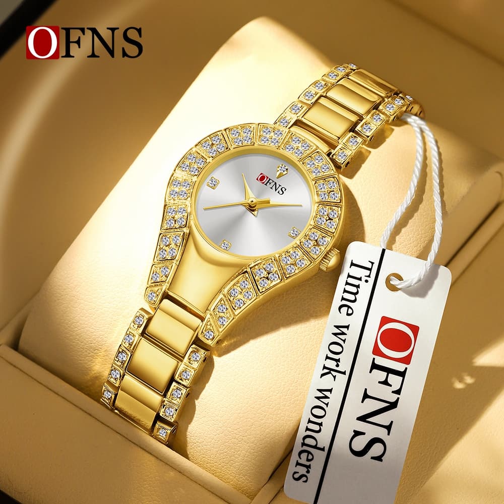 OFNS 7219 Moda Casual Relógios De Quartzo Para Mulher Simples Elegante 30M À Prova D'água Luxo Negócios Senhoras Relógio