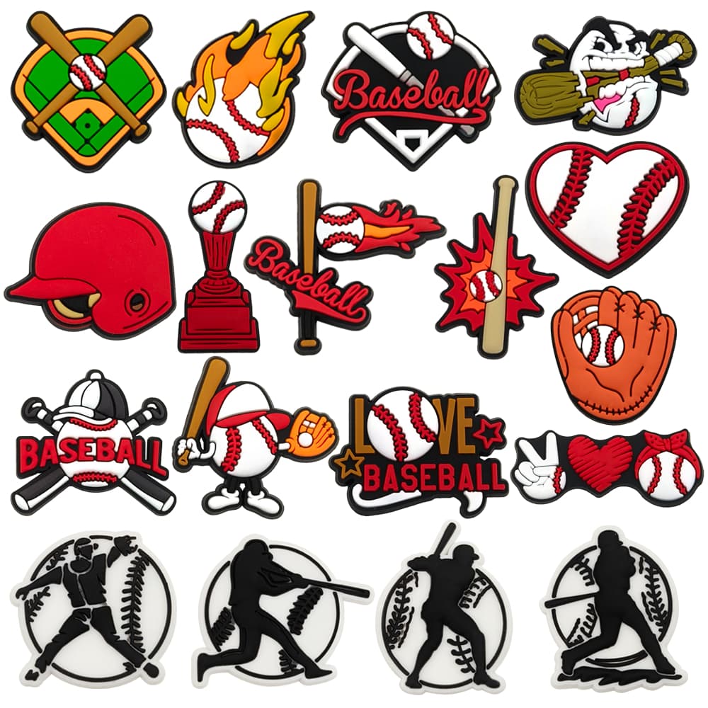 MEIDJ , Amuletos De Sapato , 20 Peças De Tamancos De Série De Beisebol De Desenho Animado Fofo , Acessórios Decorativos