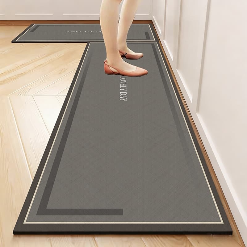 2 PCS Tapete de Cozinha Emborrachado - Resistente, Antiderrapante e Fácil de Limpar, 120x40cm + 60x40cm