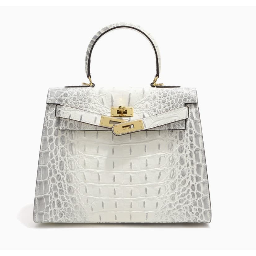 High-End padrão de osso de crocodilo Kelly saco de couro 2026 novo estilo bolsa europeia americana moda couro genuíno bo