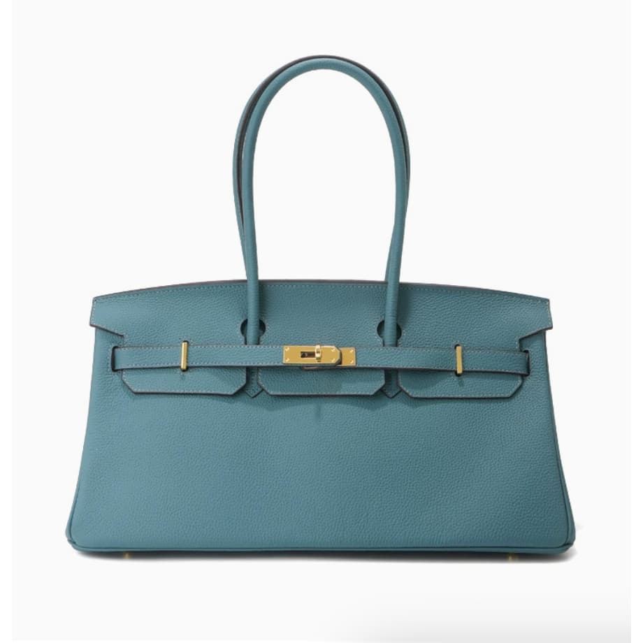 Bolsa Horizontal platina 40cm primeira camada de couro genuíno bolsa feminina bolsa de grande capacidade High-End Commu