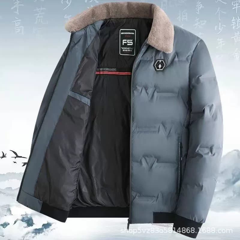 Moda gola de pele masculina algodão acolchoado jaqueta de inverno engrossado curto quente algodão acolchoado jaqueta par