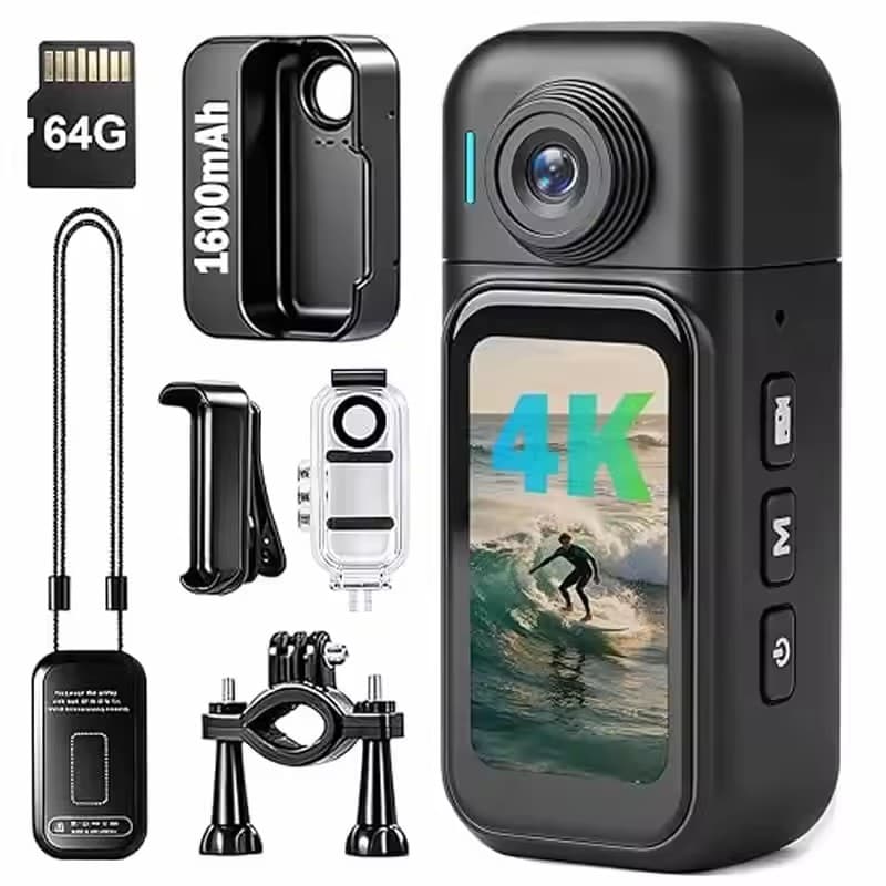 Câmera De Ação 4K/1080P Full HD Portátil À Prova D'água 360 ° Gravação Magnética De Vídeo Digital Esportivo Para Passeio