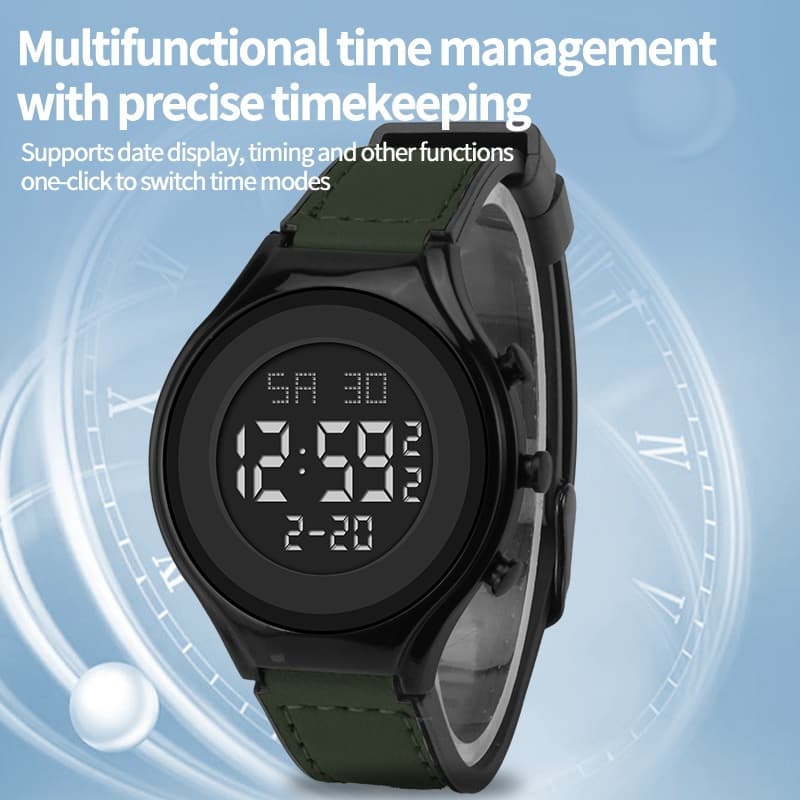 Relógio Eletrônico Digital Silicone Banda 30M À Prova D'água Multifuncional Data Calendário Esportivo