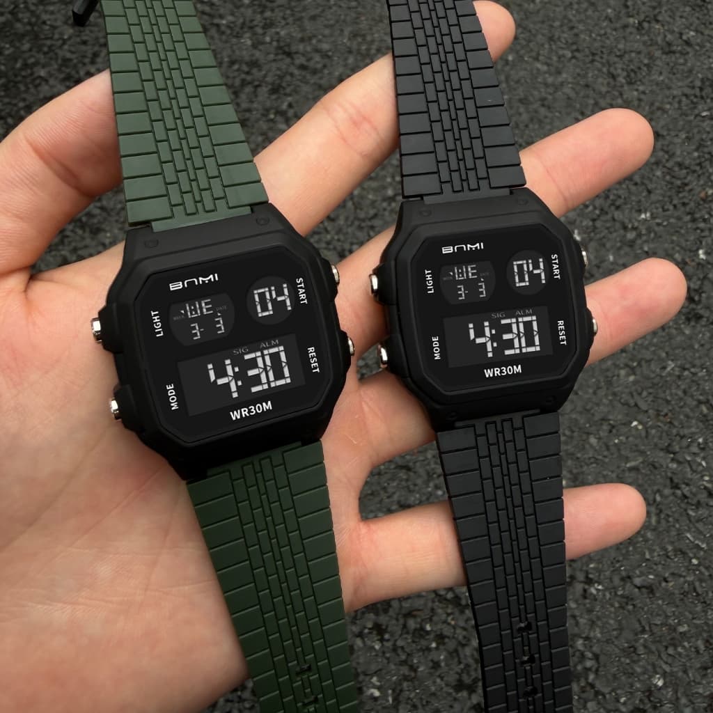 Relógio Digital Esportivo Multifuncional Masculino Despertador À Prova D'água Display LED Estudante