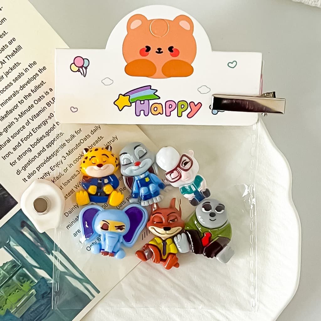 Desenhos animados louco Animal cidade resina Gadget geladeira adesivo chaveiro acessórios de sapato