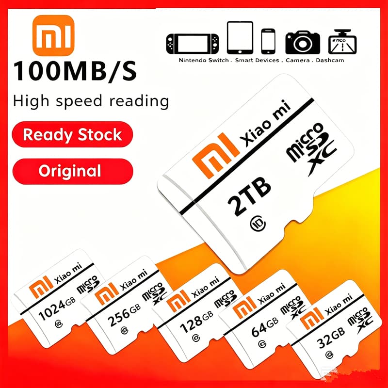 Cartão De Memória TF Micro SD Class10 De Alta Velocidade Até 100 Mb/s Armazenamento Para Câmera , Celular , CCTV , Drone