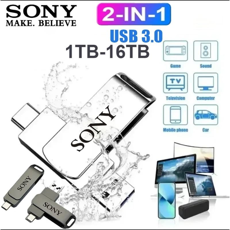 USB 3.0 2 Em 1 OTG Pen Drive 1TB 2TB 4TB 8TB 16TB Metal De Alta Velocidade Flash Tipo-C U Vara Para SmartPhone/Tablet/Co