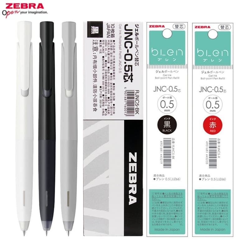 5 Unidades Japão ZEBRA bLen Recarga JNC-0.5 Gen Caneta JJZ66 0.5 Mm