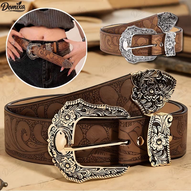 Cinto Decorativo Feminino Padrão Marrom Com Cintura Decorativo Em Relevo Com Em Relevo-DO