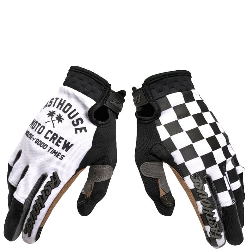 FASTHOUSE touchscreen Celular Preto E Branco Xadrez Bicicleta mountain bike Luvas off-road Para Ciclismo Ao Ar Livre Mas