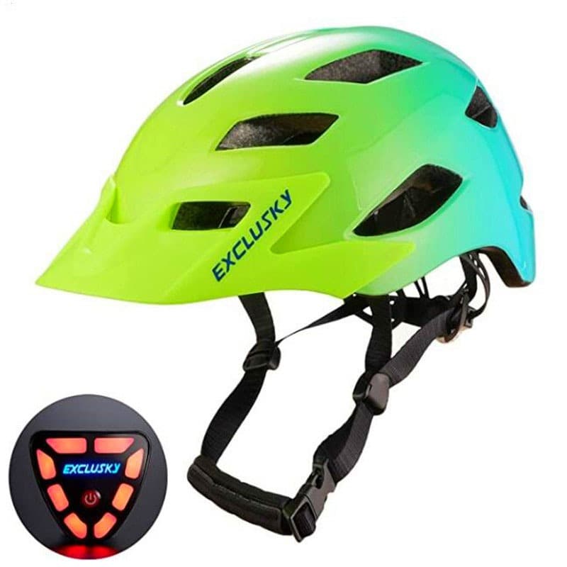 Exclussky Capacete De Bicicleta Ciclismo Aero Mtb Boné Esportivo De Segurança Masculino Com Luz Led Carregamento USB De