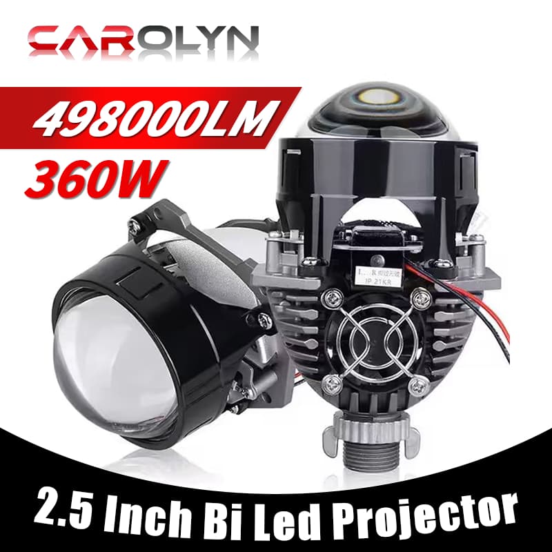 carolyn 360W 2.5 Polegada Anjo Olhos Mini Bi Led Lente Projetores Universais Para H4 H7 9005 9006 Faróis Do Carro Retrof