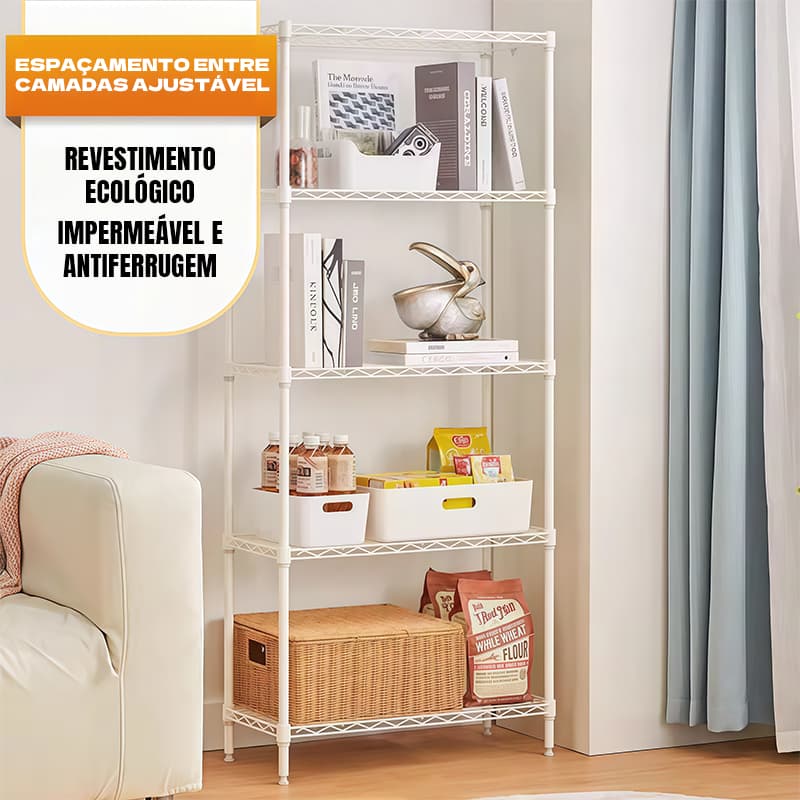 Estante Aramada  Prateleiras Aço Regulável Rack Multiuso Cozinha Quarto Loja Organizador Resistente