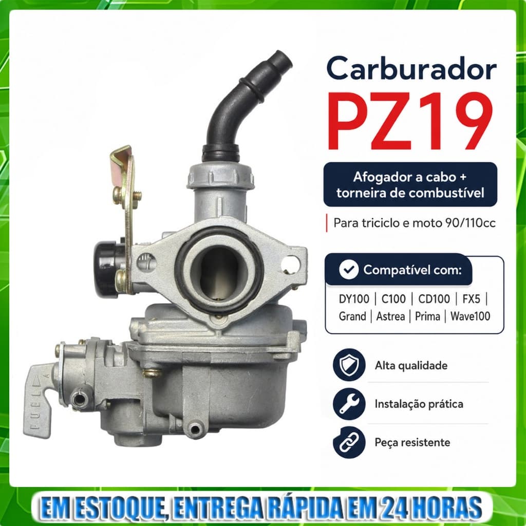 Carburador Pz19 Adequado para Dream Dream EX5 Wave 100 Wave 100 C100 C100N XRM100 Rusi MP100 110 e Outras Motocicletas