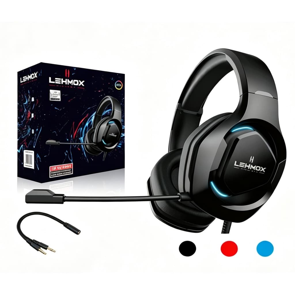 Pronto Para Jogos ! Fone De Ouvido Com Fio E Microfone-Conector P2 + Adaptador , Som Surround 7.1 . Disponível Em Preto