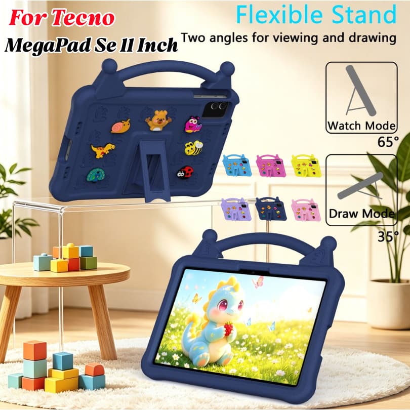 Bonito Urso EVA Suporte Caso Universal Para Tecno Mega Pad MegaPad Se 11 Polegada 2025 Crianças Funda Capa De Mão