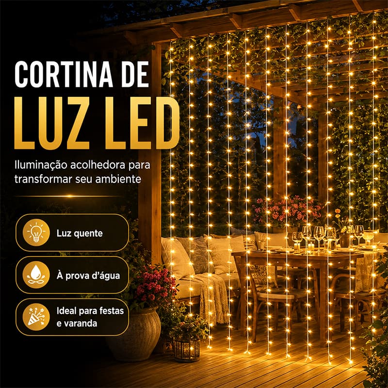 Cortina LED 4x3 luz branca quente piscante, decoração romântica ao ar livre para casamento e Natal