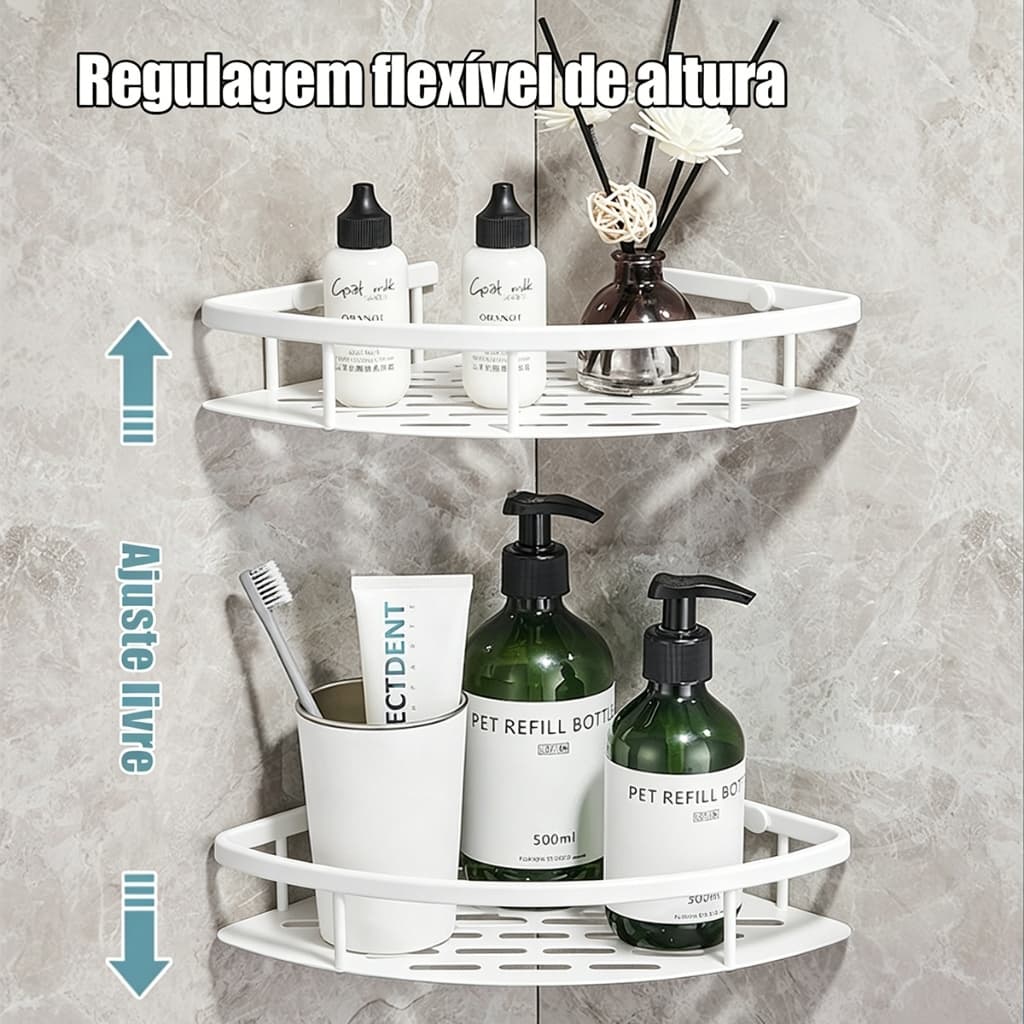 Organizador De Suporte De Shampoo Prateleiras De Banheiro Premium De Alta Qualidade Sem Necessidade De Furo