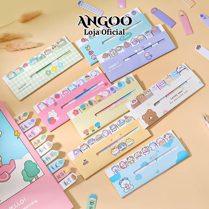 Kawaii Gato Cão Animal Índice Bloco De Notas Pegajosas Bonito N Vezes Papelaria Etiqueta Marcador Material Escolar