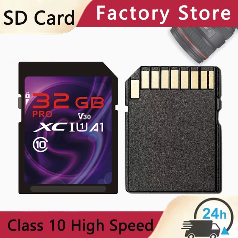 Cartão SD de alto desempenho 32GB 64GB 128GB Armazenamento estável de grande capacidade