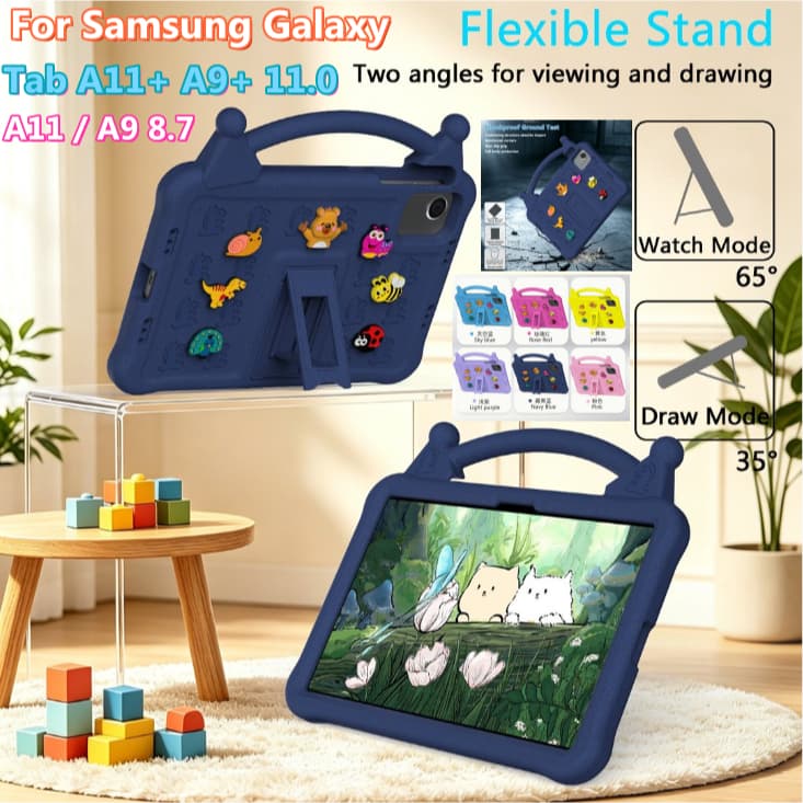 Para Samsung Galaxy Tab A11 + A9 + 11.0/A11 A9 8.7 SM-X110 , X115 Capa : Crianças Seguro EVA Urso Portátil À Prova De Ch