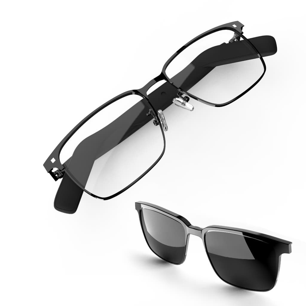 Óculos De Sol Conversíveis E Lentes Transparentes , Áudio Sem Fio 2 Em 1 SG-20 Pro TWS , Controle De Toque