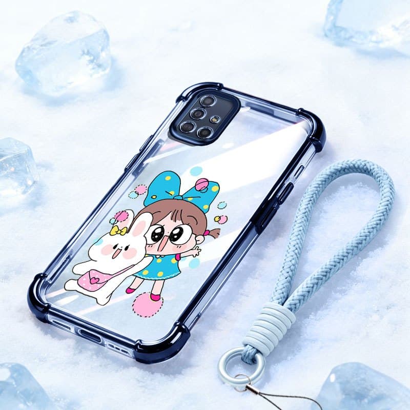 YBD Capa Transparente Para Samsung Galaxy , A50 , A50S , A30S , A03S , A02S , M02S , F02S , Desenho Animado , Menina , C