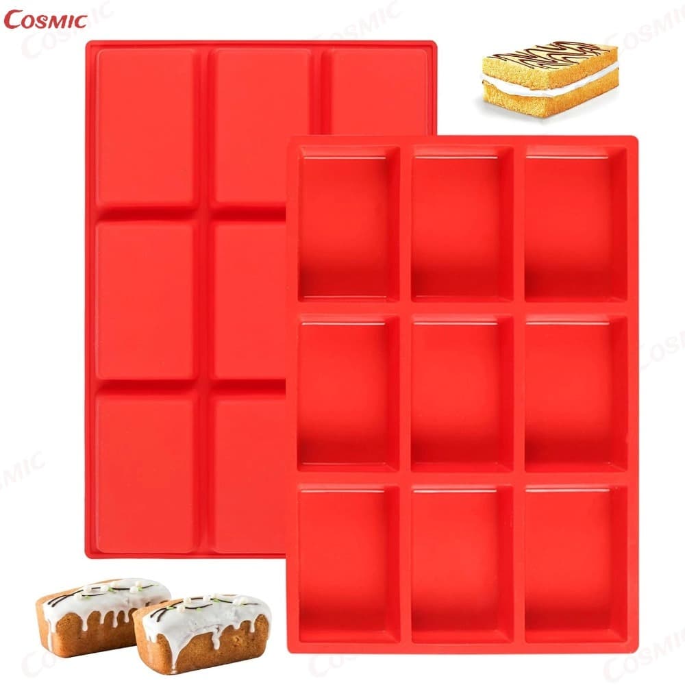 Torrado molde Retangular de para Bolos Biscoitos e Chocolate com 9 Furos ；Livre de BPA; Amigável ao ambiente-CO