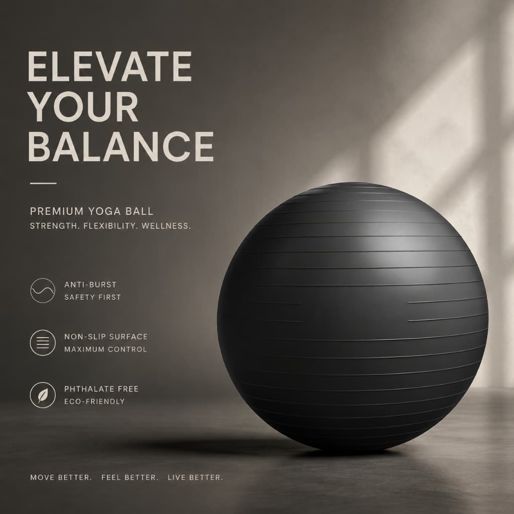 Bola De Ioga Anti-Estouro 65cm Equipamento De Ginástica Para Exercícios De Equilíbrio Antiderrapante
