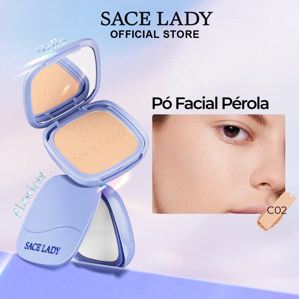 Pó Facial SACE LADY Alta Cobertura Matte Oil Control FPS30 Pó Compacto