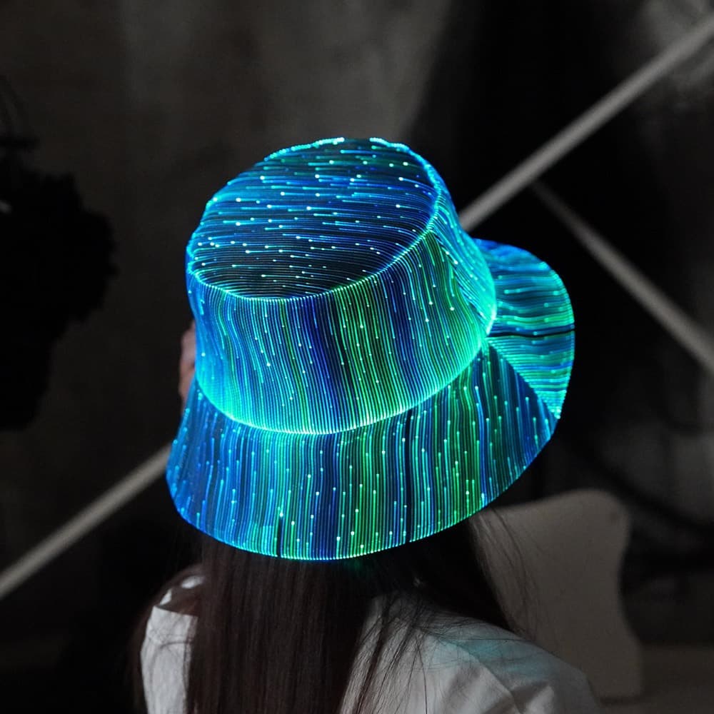 Carnaval LED Balde Luminoso Chapéu Neon Luminoso Balde Chapéu Sete Cores