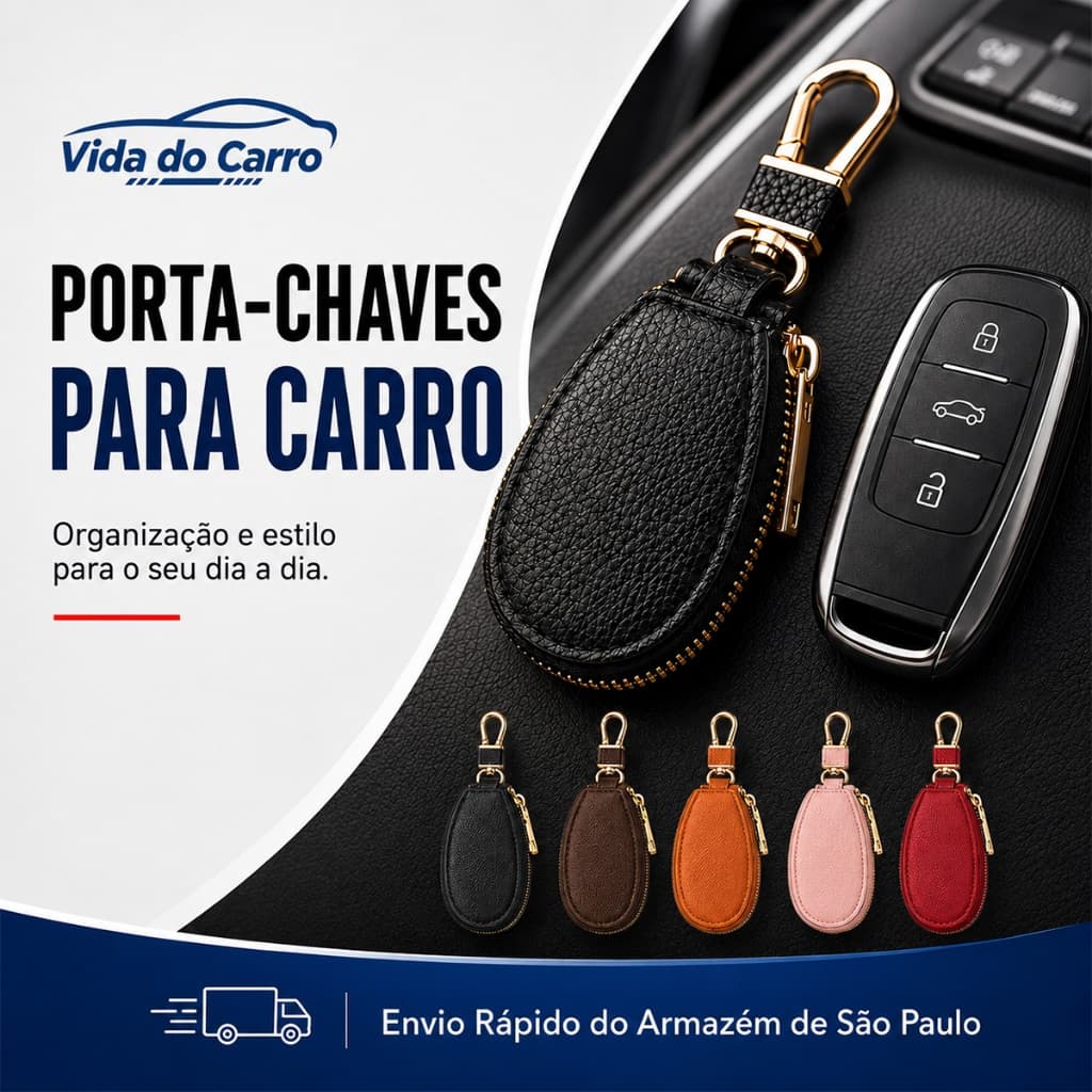 Bolsa Para Chaves De Motocicleta – Capa Com Zíper De Couro PU Bicicleta , Bloqueio De Disco E Pequenas Itens Essenciais