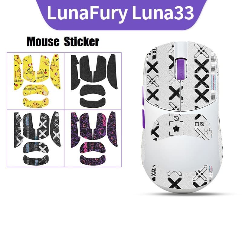 Pés Adesivos De Mouse Para LunaFury Luna33 Grip Tape Chupar Suor Patins Antiderrapantes LunaFuryLuna33 Acessórios Jogos