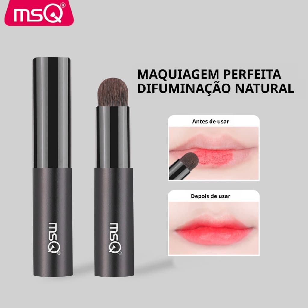 MSQ Mini Pincel Labial Retrátil Portátil com Tampa Protetora, Cabeça Redona Suave, Ferramenta de Maquiagem Prática