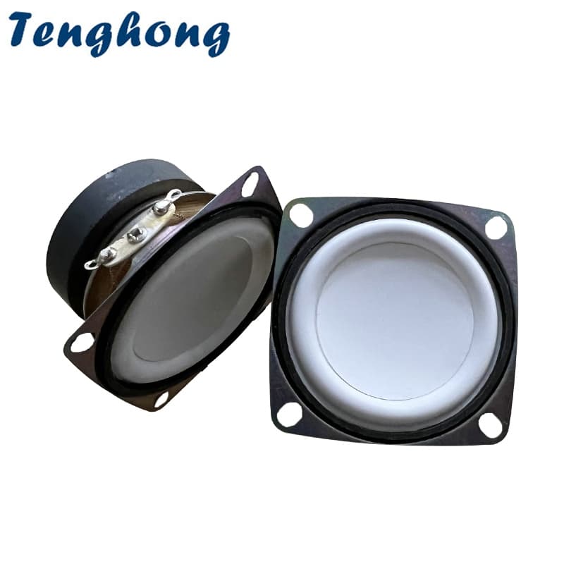 Tenghong 2 Pçs 2 Polegada Branco PU Borda Unidade De Alto-Falante De Gama Completa 4 Ohm 3W Áudio Portátil Para Home The