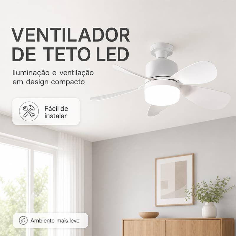 E27 Parafuso Inteligente Ventilador De Teto Luz Silenciosa Pequena Lâmpada Para Sala Jantar Quarto Casa